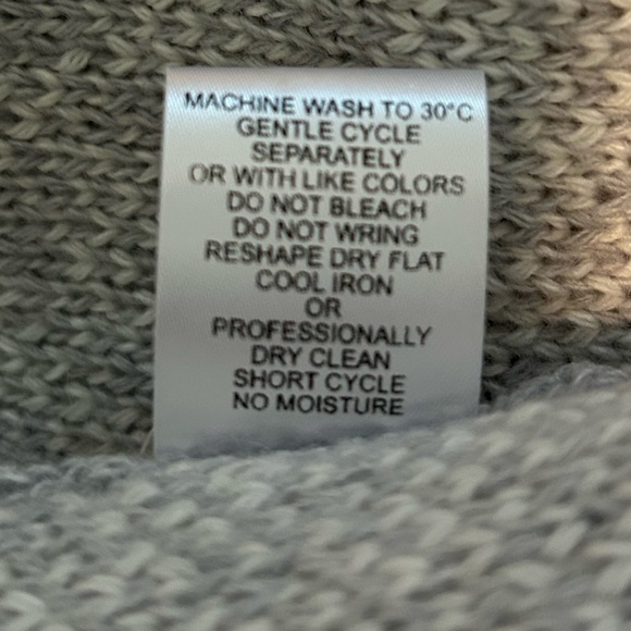 ILENIA M. Made in Italy Gray Sweater Coat Cardigan Women’s L Excellent - Picture 7 of 8